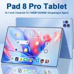 Pad 8 Pro Tablet - 10.1 inch Android 13, Snapdragon 8 Gen 2, 5G Dual SIM