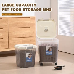 PetSafe Dry Food Storage Container - Smooth-Pulley System, Airtight Insect-Proof Design for Moisture-Free Dog & Cat Food, Secure Storage Bucket