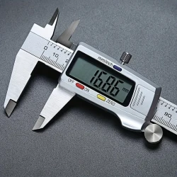 Stainless Steel Digital Caliper - Accurate 6 Inch LCD Display, Electronic Vernier Micrometer Gauge, Precise Measuring Tool for Woodworking, Metalworking, and DIY Projects - 150mm Metal Electronic Caliper