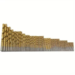 99pcs Titanium Coated High Speed Steel Drill Bit Set, HSS Round Shank Twist Drill Bits With Storage Case For Metal