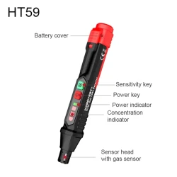 HT59/HT60 Gas Leak Detector Alarm Combustible Gas Detector With Audible And Visual Alarm For All Types Of Flammable Gases