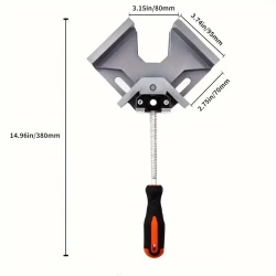 Adjustable Aluminum Alloy Right Angle Clamp with Swing Jaw for Woodworking - 90-Degree Corner Clamping Tool