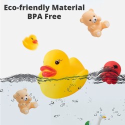 10-Piece Set Cute Animal Swimming Water Toys - Soft Rubber Squeaky Bath Toys