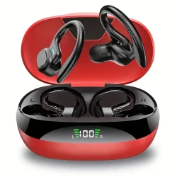 5.3 Hi-Fi Stereo Wireless Earbuds with ENC Noise-Cancelling Mic - Secure Fit Sports Headset with LED Charging Case for Running & Gym