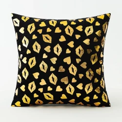 Fashion Black Velvet Printed Pillow