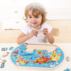 Wooden Puzzle World Children's Toys Gift Baby Educational Toys