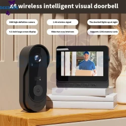 X8 Intelligent Wireless Doorbell, Visual Wi-Fi Doorbell, Waterproof Wireless Video Doorbell, Camera, Night Vision, Voice Converter, Photo And Video, Two-way Audio