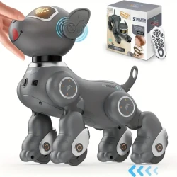 VATOS Interactive Robot Dog - 20+ Response Voice & 2.4GHz Remote Control Pet with Touch Sensors, Program Mode, Robotic Puppy Toy for Kids Boys & Girls