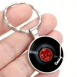 Vintage Vinyl Record Turntable Keychain