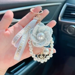 Pearl Camellia Keychain