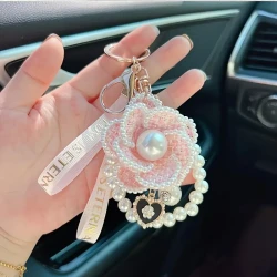 Pearl Camellia Keychain