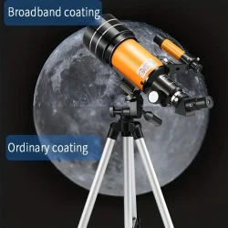 High-Power 90X Zoom Professional Astronomy Telescope with 70mm Objective Lens, Manual Focus, Portable with Tripod & Finder Scope for Deep Space Stargazing, Moon Viewing, and Outdoor Adventures for Astronomy Enthusiasts