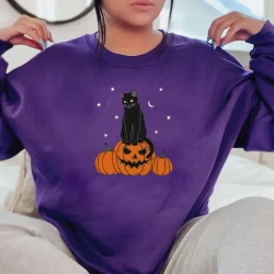 Halloween Evil Pumpkin Head Print Sweatshirt