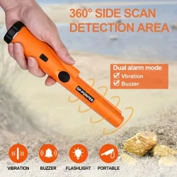 1pc Metal Detector Handheld, Waterproof 360 Scan Mine Treasure Detector With High Sensitivity, Includes Belt And Holster, Portable New Style