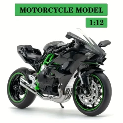 1:12 Alloy Motorcycle Toy Model – Black Motorcycle with Sound & Light Effects