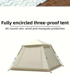 8-Person Spacious Family Camping Tent - Waterproof, Windproof, and Mosquito-Proof with Canopy, Durable Oxford Fabric, Sturdy Fiberglass Poles, Easy Setup, and Ample Headroom for Ultimate Outdoor Adventures