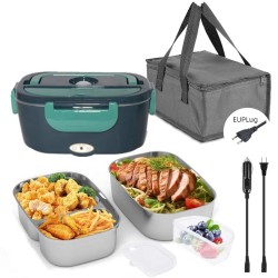 HOMEFISH 1.5L Electric Lunch Box Food Warmer – Portable 60W Food Heater with Leak-Proof 304 Stainless Steel Liner