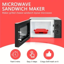 Universal Microwave Crisper Pan, Aluminum Non-Stick Toaster Oven Cookware, Versatile Sandwich and Snack Maker for Crispy Breads