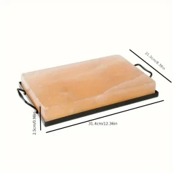 Himalayan Pink Salt Block Set With Stainless Steel Plate & Cookbook