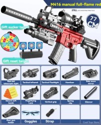 Toys For Boys Gun M416 Toy Rifle Sniper Soft Bullet Weapons Manual Launcher Foam Dart Blaster Air Gun For Children Shooting Game