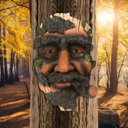 Cigar Pipe Bark Old Man Resin Craft Wall Decor