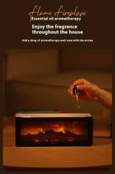 New Flame Aromatherapy Machine Colorful Essential Oil Diffuser Home Large Fog Volume Flame Humidifier 3D Flame Fireplace Machine