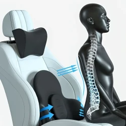 Ergonomic Car Neck & Lumbar Pillow Kit - Adjustable Support