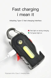 Multifunctional Emergency Light Convenient Keychain