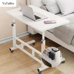 YaTaBro Adjustable Height Folding Desk with Wheels - Extra Large, Multi-Use for Bedroom, Living Room, Outdoor & Office Study