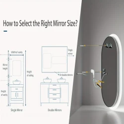 Oval LED Wall Bathroom Mirror Wall Lighted Vanity Mirror With Anti-Fog 3 Colors Dimmable Lighting Smart Switch Memory Function Plug-in Makeup Mirror Vertical Or Horizontal For Bathroom Livingroom