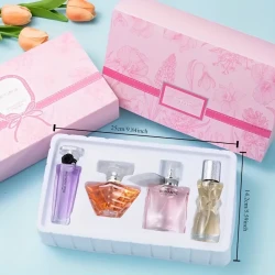 Women's Perfume Gift Set - Floral Scented Fresh Fragrance Collection, 4 Piece Variety Pack, 5-15% Concentration, Alcohol-Free & Aluminum-Free, Long-Lasting Liquid Perfumes for Students