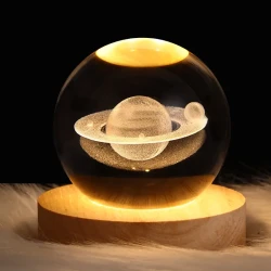 LED Night Light Galaxy Crystal Ball Table Lamp 3D