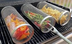 Rolling Grilling Basket Metal BBQ