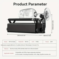 Laser Rotary Roller, Laser Engraver Y-Axis Rotary Roller with 360° Rotating Engraving for Engraving Cylindrical Objects