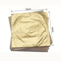 100 Sheets Golden Leaf Foil Paper Gilding Art Craft 14x14cm