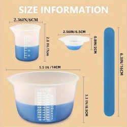 Resin Crafting Set: 10-Piece Silicone Measuring Cups (600Ml & 100Ml), Resin Mixing Cup, Silicone Stirring Rods - Suitable for Small And Large Projects