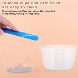 Resin Crafting Set: 10-Piece Silicone Measuring Cups (600Ml & 100Ml), Resin Mixing Cup, Silicone Stirring Rods - Suitable for Small And Large Projects