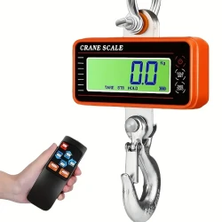 1500kg/3000lb Digital Crane Scale Industrial Heavy Duty Hanging Scale LED Display With Remote Orange