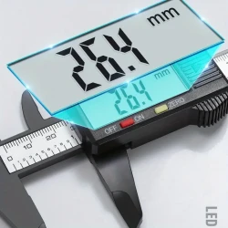 Digital Electronic Caliper with Large LCD Screen - Precision Carbon Fiber Measuring Tool, Micrometer Ruler, 0-150mm Range, Button Battery Included, for Jewelry Sizing & Craft Measurements