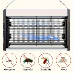 1pc, Mosquito Killer Lamp, Fly Canteen Restaurant Commercial Catching Electric Bug Zapper, 3200V Mosquito Zapper Killer, Indoor Insect Killer With Hanging Chain Trap, Removable Collection Tray USB Electric Bug Zapper For Indoor, Bedroom, Outdoors