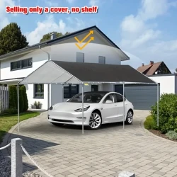 1pc Heavy Duty Waterproof Car Canopy Car Garage Roof Cover, Car Shade Tent Waterproof Fabric Canopy Only Top Cover, No Frame