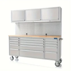 182.88 cm 18 Drawers Stainless Steel Work Bench Tool Chest Tool Box Tool Cabinet