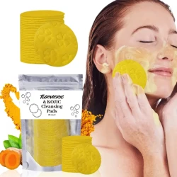 Turmeric Exfoliating Facial Cleansing Pads & Compressed Sponges