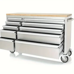 139.7 cm Stainless Steel 10 Drawer Work Bench Tool Chest Tool Box Chest Tool Cabinet