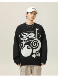 Plush American Hand Drawn Brocade Sweater