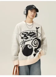 Plush American Hand Drawn Brocade Sweater