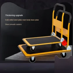 Versatile Steel Hand Truck with Rubber Wheels - Ideal for Material Handling, Logistics & Display Stalls