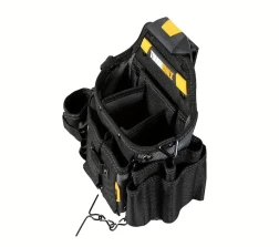 Toughbuilt TB-CT-114 Electrician's Pouch with Shoulder Strap - Durable Polyester, 21-Pocket Tool Organizer with ClipTech Hub & Kickstand Feature