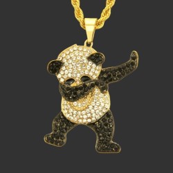 Hip-hop Cool Hip-hop Panda Diamond Pendant