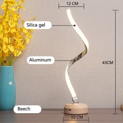 LED Spiral Table Lamp - Modern Curved Desk Lamp